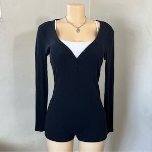 Black Long Sleeve Romper